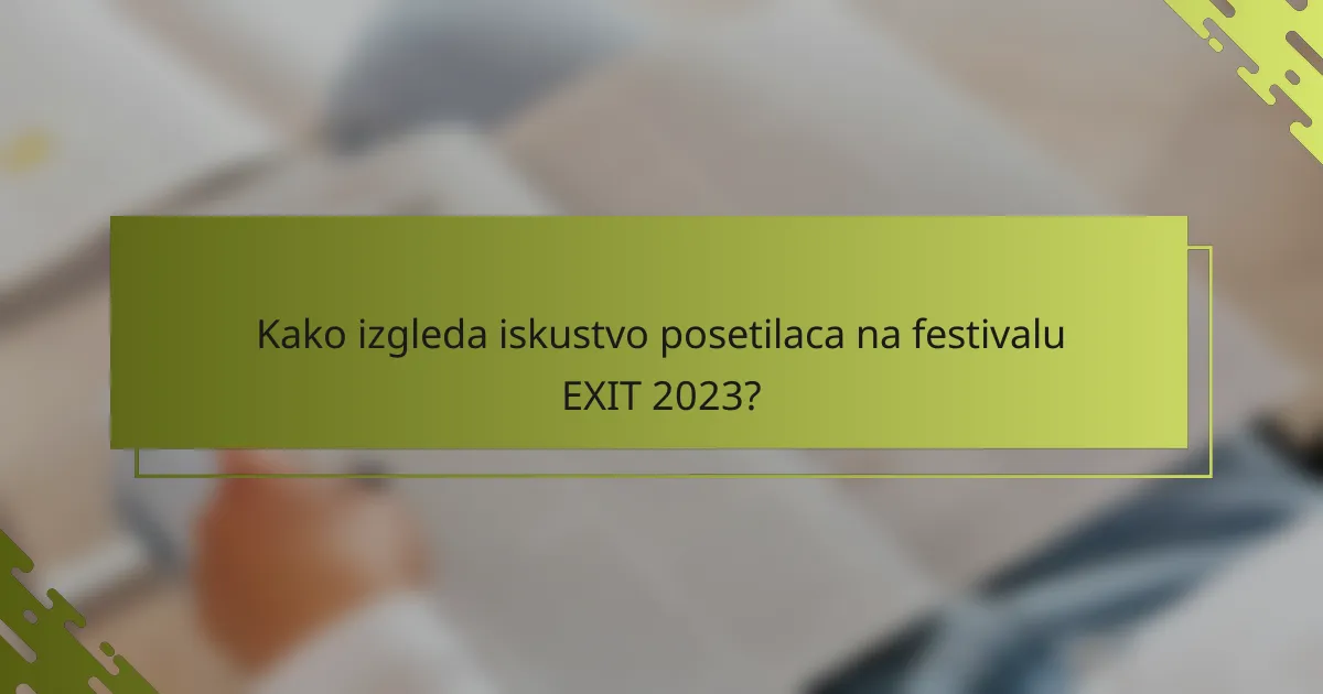 Kako izgleda iskustvo posetilaca na festivalu EXIT 2023?